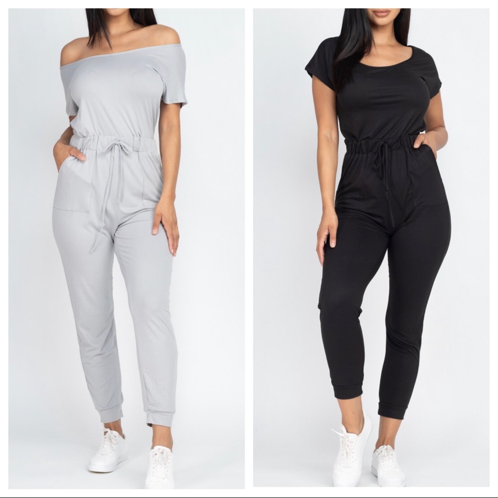 Fabulous on/off the shoulder drawstring jumpsuit - Picture 8 of 9